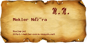 Mekler Nóra névjegykártya
