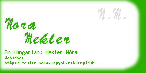 nora mekler business card