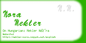 nora mekler business card